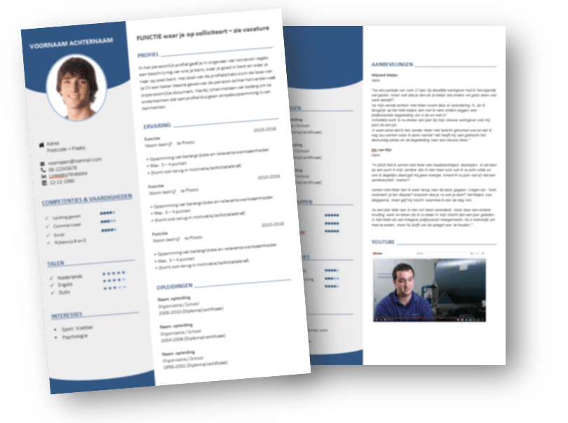 CV Voorbeeld Blauw - Word