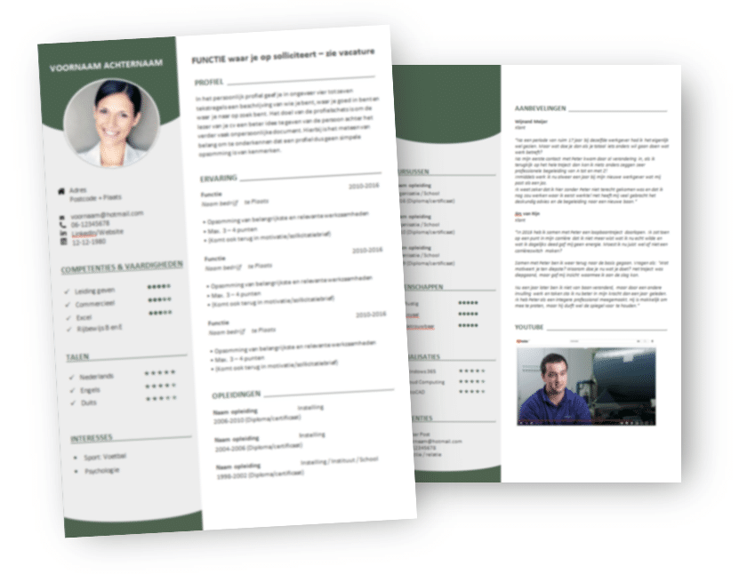 CV Voorbeeld Groen - Word